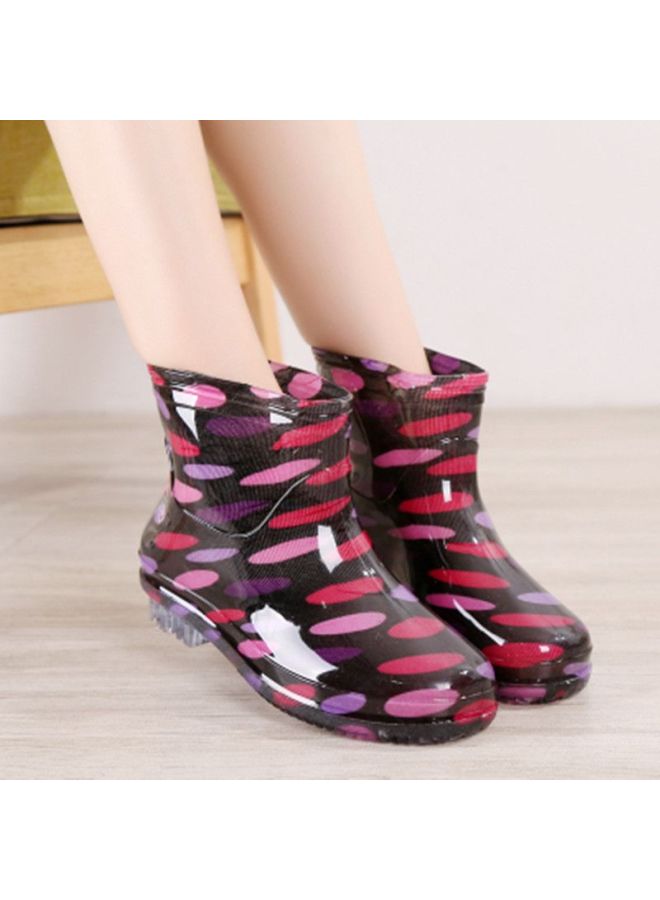 Women's Flat Low Adult Mid-calf Rain Boots Women's Fleece-lined Short Fashion Summer Water Boots Women's Non-slip Rain Boots Women's Waterproof Shoes