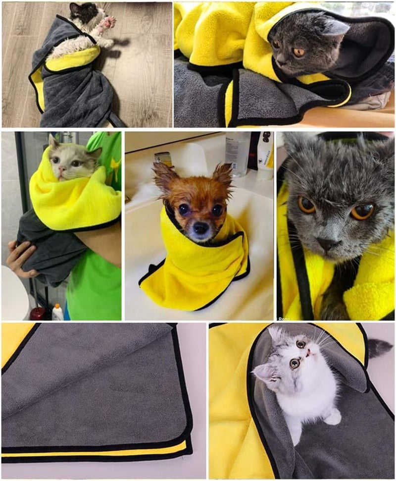 SUNDAY Dog Towel Large Soft Pet Grooming Towel Absorbent Microfiber Dog Grooming Supplies with Embroidered Paw for Drying Dogs Cats Bathing Essentials, 50 x 70 cms Inch (1 Pc Pack) - Image 5