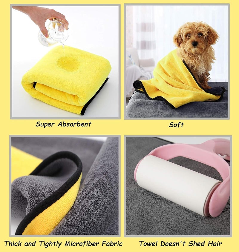 SUNDAY Dog Towel Large Soft Pet Grooming Towel Absorbent Microfiber Dog Grooming Supplies with Embroidered Paw for Drying Dogs Cats Bathing Essentials, 50 x 70 cms Inch (1 Pc Pack) - Image 3