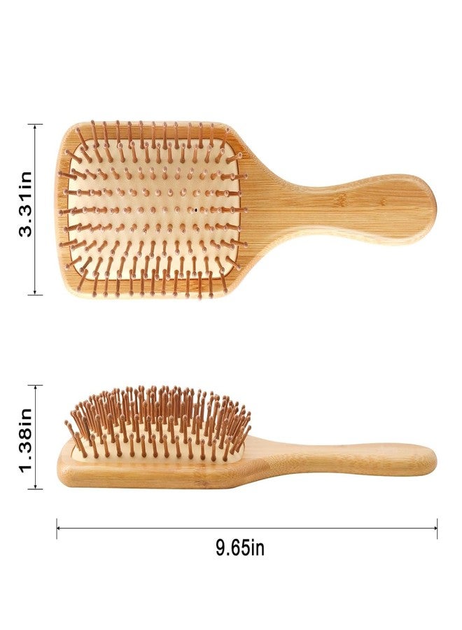 Meriox Bamboo Hair Brush Comb for Hair Growth,Bamboo Bristles Detangling Wooden Paddle Hairbrush Comb for Massaging Scalp (Paddle) - Image 2