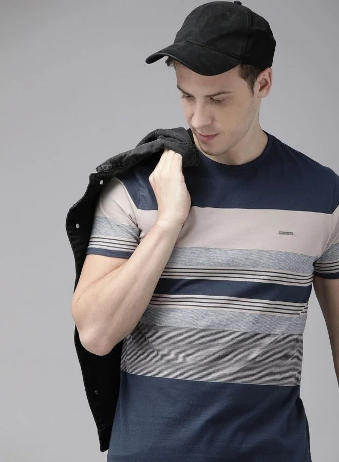 THE BEAR HOUSE Men's Comfort Yarndyed Stripe Tshirt Perfect For Casual Wear, Gym, Travel, Or Layering Stylish And Versatile Essential For Every Wardrobe