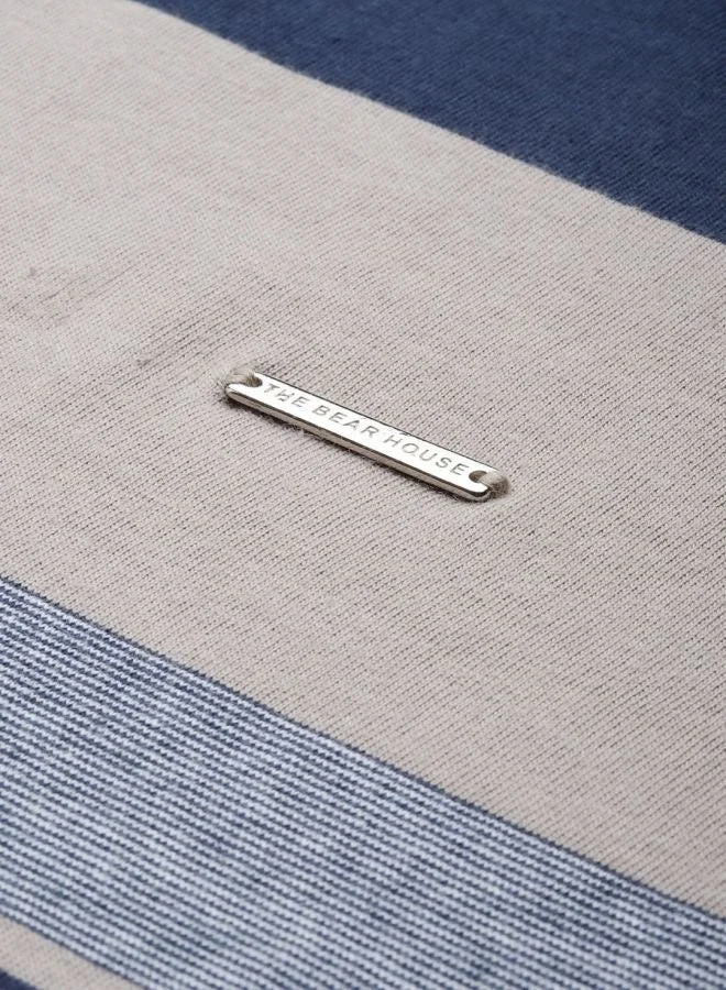 THE BEAR HOUSE  Men's Comfort Yarndyed Stripe Tshirt Perfect For Casual Wear, Gym, Travel, Or Layering Stylish And Versatile Essential For Every Wardrobe for Men | Best Price UAE