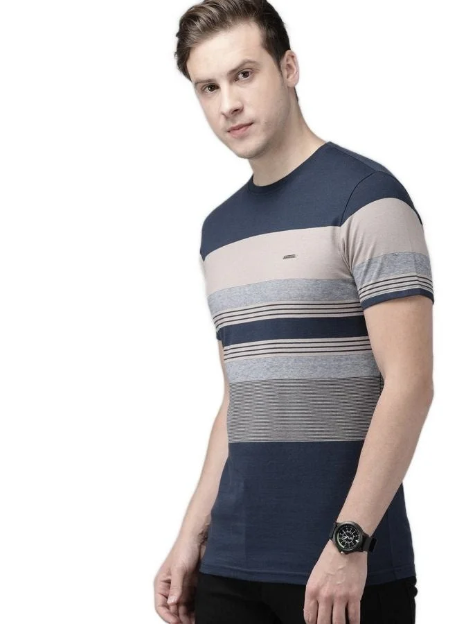 THE BEAR HOUSE  Men's Comfort Yarndyed Stripe Tshirt Perfect For Casual Wear, Gym, Travel, Or Layering Stylish And Versatile Essential For Every Wardrobe for Men | Best Price UAE