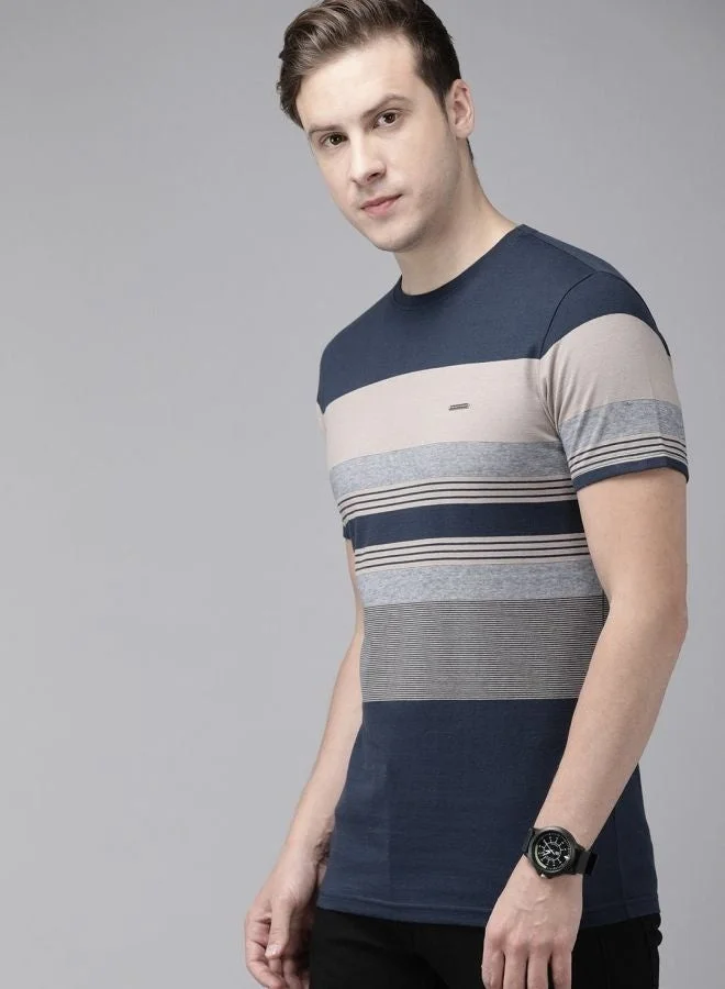 THE BEAR HOUSE  Men's Comfort Yarndyed Stripe Tshirt Perfect For Casual Wear, Gym, Travel, Or Layering Stylish And Versatile Essential For Every Wardrobe for Men | Best Price UAE