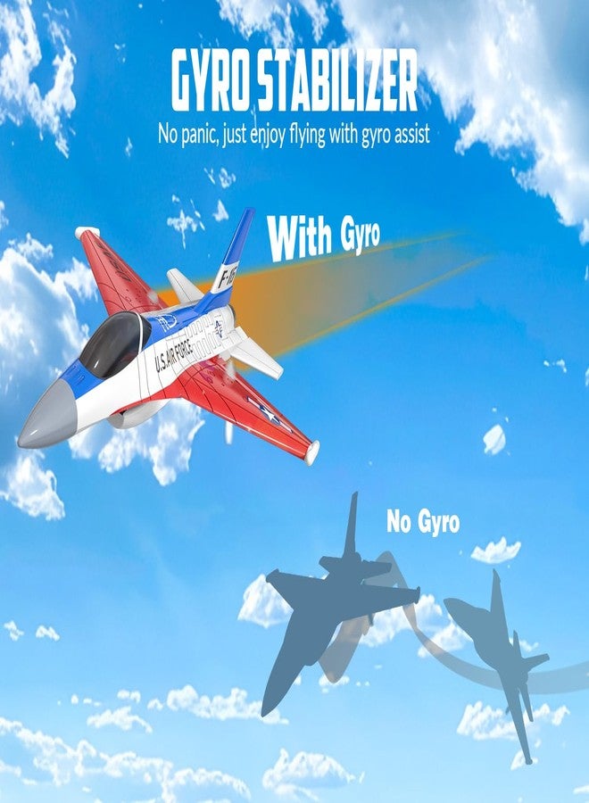 volantexrc RC Plane F-16 Fighting Falcon - 2.4Ghz 2CH Remote Control Airplane Jet Fighter Ready to Fly with Cool Lights, for Beginners,Adults (762-4) - Image 4
