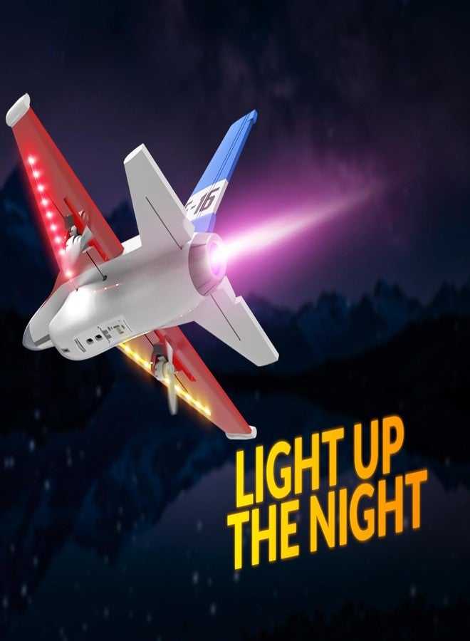 volantexrc RC Plane F-16 Fighting Falcon - 2.4Ghz 2CH Remote Control Airplane Jet Fighter Ready to Fly with Cool Lights, for Beginners,Adults (762-4) - Image 3