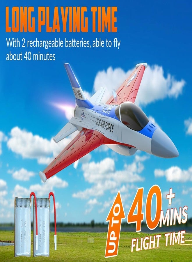 volantexrc RC Plane F-16 Fighting Falcon - 2.4Ghz 2CH Remote Control Airplane Jet Fighter Ready to Fly with Cool Lights, for Beginners,Adults (762-4) - Image 5
