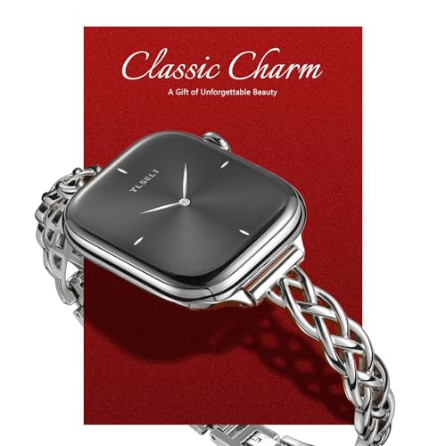 Tlselt Silm Bracelet Compatible with Apple Watch Bands 38/40/41/42/44/45/46/49mm for Women, Celtic Thin Dressy Stainless Steel Metal Designer Fancy Strap for iWatch Series 11 10 9 8 7 6 5 4 3 SE Ultra - Image 2