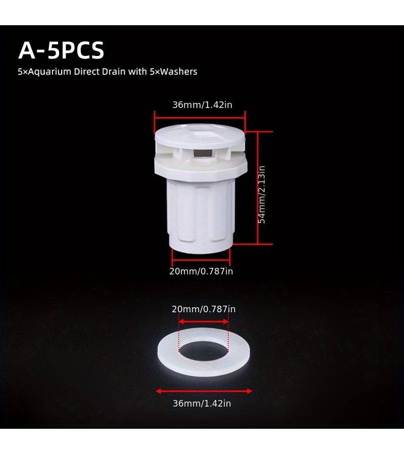 5 Pcs PVC Fish Tank Direct Discharge Joints Plastic Aquarium Fittings Water Tanks And Seafood Pools With Multiple Pipe Diameters For Water And Sewage Drainage - Image 2