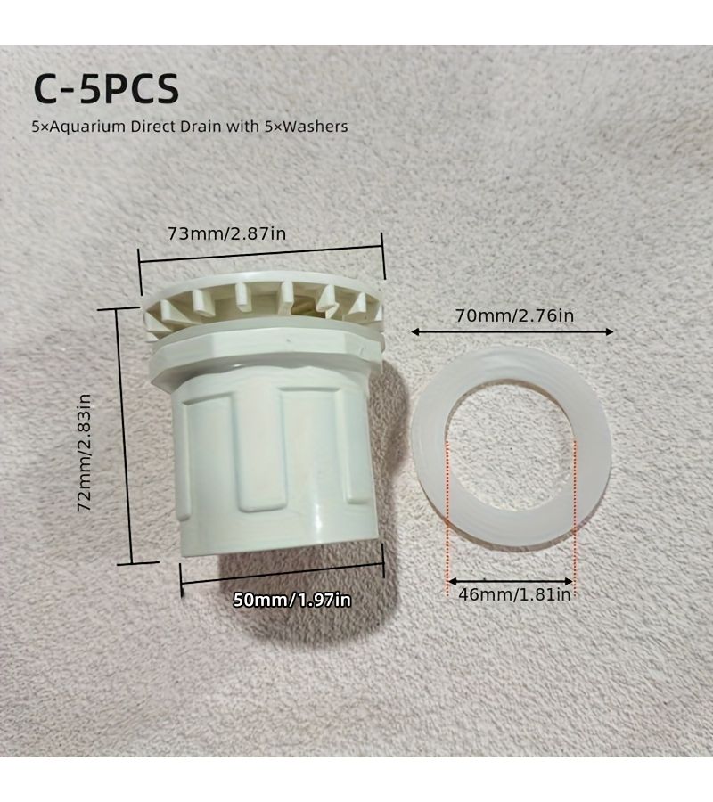 5 Pcs PVC Fish Tank Direct Discharge Joints Plastic Aquarium Fittings Water Tanks And Seafood Pools With Multiple Pipe Diameters For Water And Sewage Drainage - Image 4