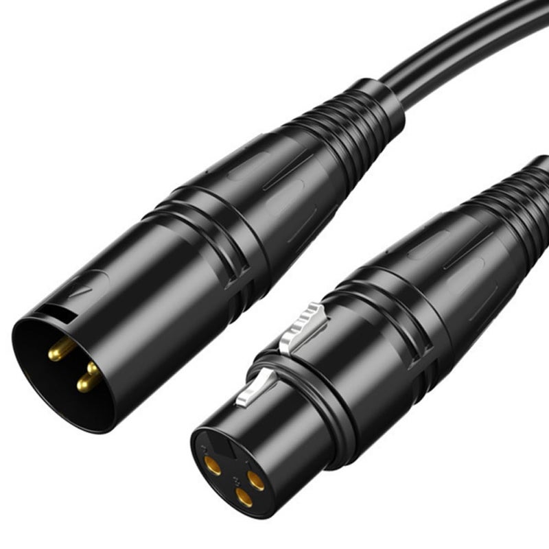 Balanced XLR Microphone Cable 1 Meter Black Copper Conductor for Amplifier Speaker Mixer - Image 2