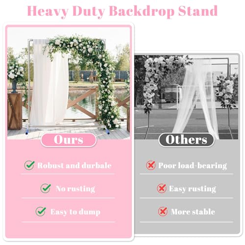 HomeRight Wedding Arch Backdrop Stand,7x6 FT Metal Arch Backdrop Stand for Ceremony, Stainless Steel Square Backdrop Stand for Parties,Wedding,Birthday,Anniversary,Baby Shower,Garden Decorations - Image 2