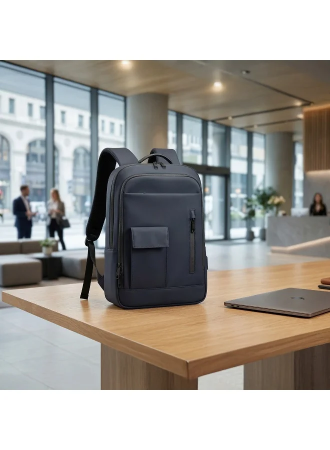 Mobcos Mobcos Back Pack Blue 8966 Mobcos Back Pack Blue 8966 Premium Waterproof Anti-Theft Laptop Backpack with USB Charging Port â€“ Oxford Leather Business Travel Backpack for Men & Women, Slim Lightweight Work & College Bag  | Best Price UAE