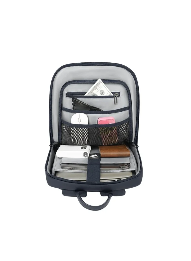 موبكوس حقيبة ظهر موبكوس زرقاء 8966، حقيبة ظهر فاخرة مقاومة للماء ومضادة للسرقة للكمبيوتر المحمول مع منفذ شحن USB - حقيبة ظهر أكسفورد للسفر والعمل للرجال والنساء، حقيبة عمل وجامعة رفيعة وخفيفة الوزن