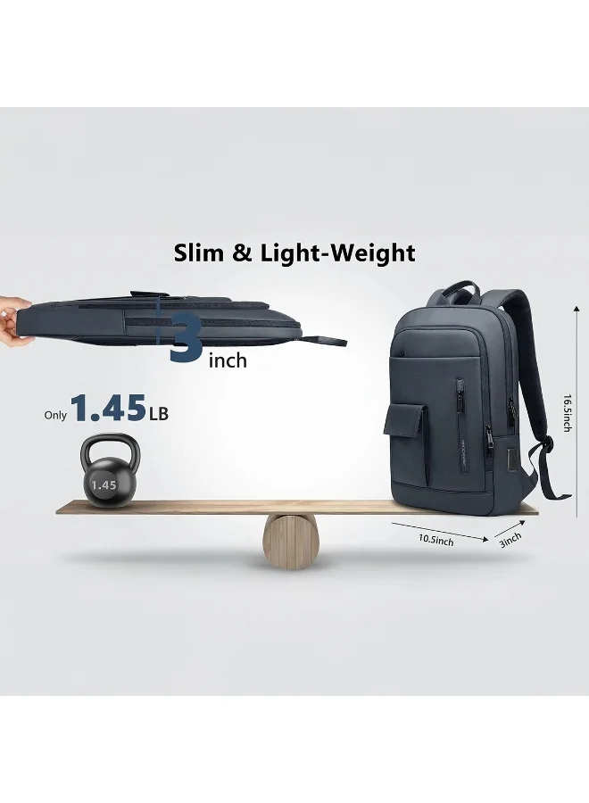 Mobcos Mobcos Back Pack Blue 8966 Mobcos Back Pack Blue 8966 Premium Waterproof Anti-Theft Laptop Backpack with USB Charging Port â€“ Oxford Leather Business Travel Backpack for Men & Women, Slim Lightweight Work & College Bag  | Best Price UAE