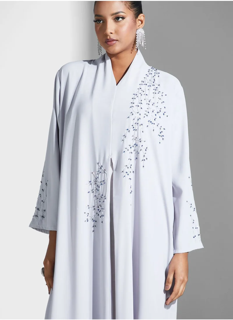 Aara Embellished V-Neck Abaya