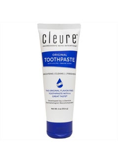 Cleure Original Natural Toothpaste - Flavor-Free, Fluoride-Free - Helps Whiten - with Xylitol for Fresh Breath - Natural Great Taste for Children & Adults - Mint-Free (4oz Tube)  - Image 1