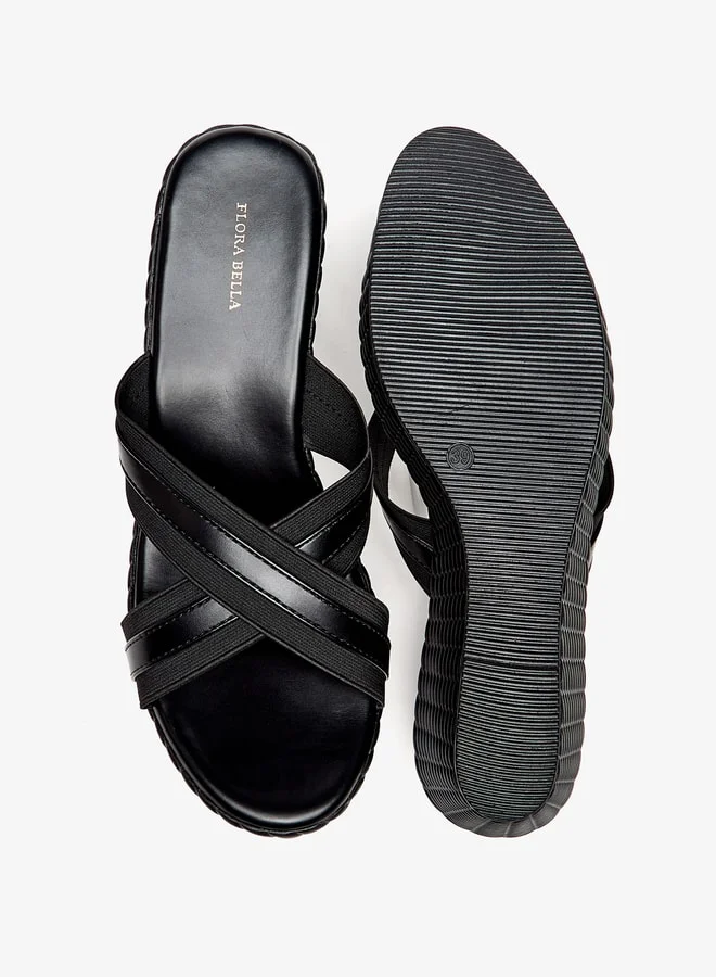Flora Bella By Shoexpress Women Solid Criss Cross Slip-On Sandals