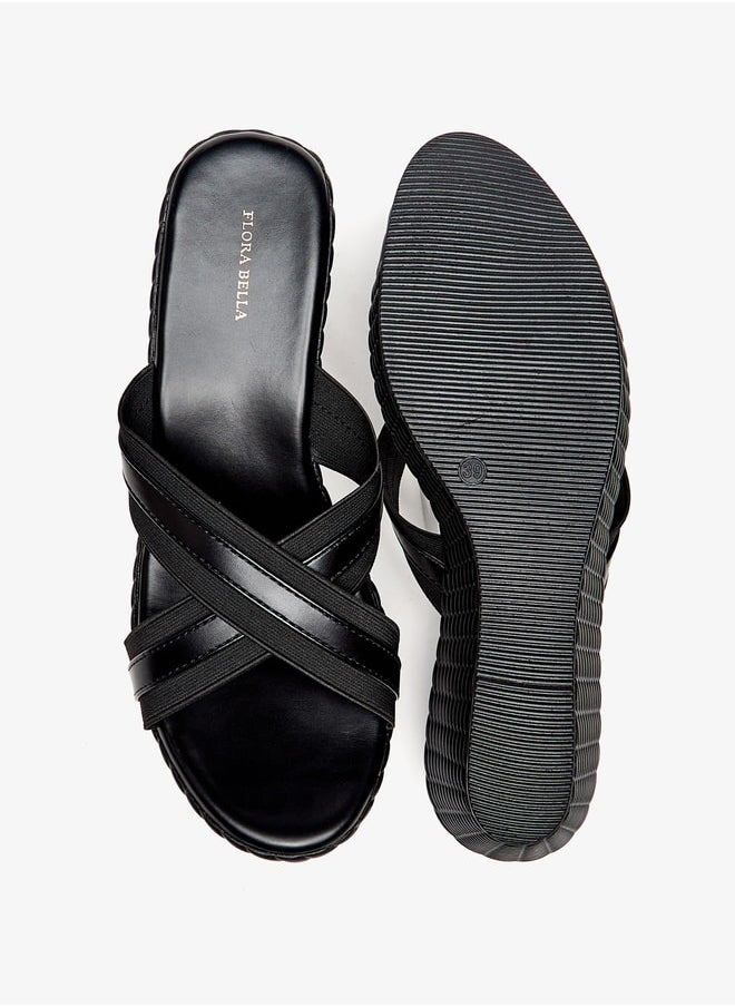 Flora Bella By Shoexpress - Women Solid Criss Cross Slip-On Sandals - Image 1