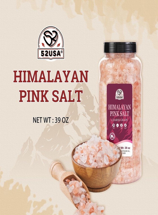 52USA Himalayan Pink Salt, Coarse Grain, 39 oz (2.4 LB), Pink Himalayan Sea Salt, Kosher Salt, Sea Salt for Grinder Refill, Himalayan Salt - Image 4