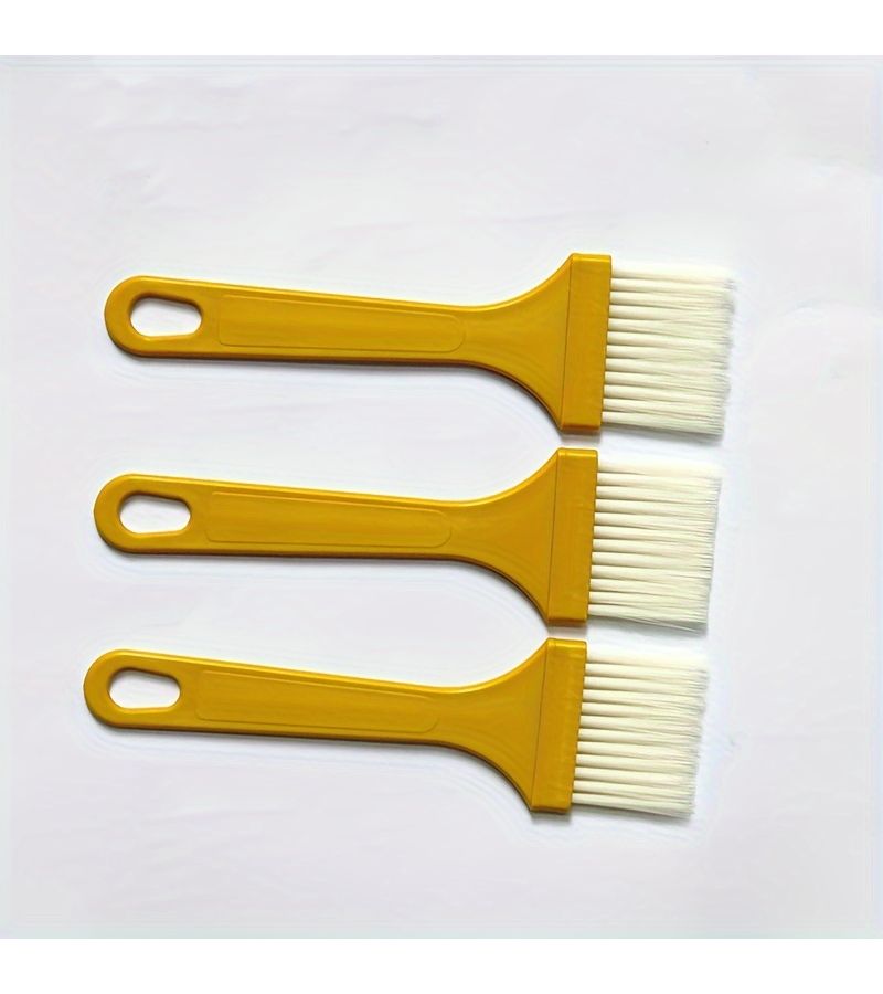 3Pcs Yellow Oil Brush Household Multi Functional Kitchen Heat Resistant BBQ Brush For Pancake Baking - Image 1