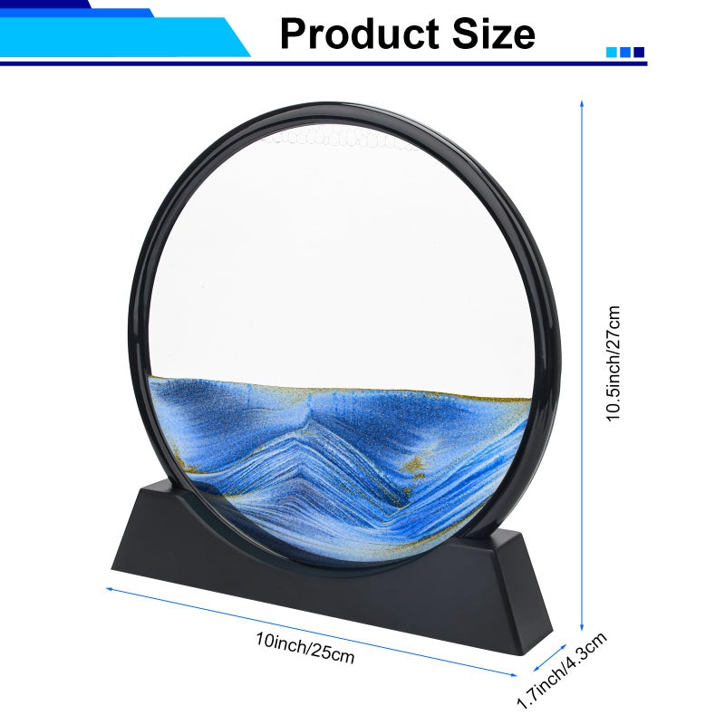 Coitak Moving Sand Art Picture, Round Glass Dynamic Sand Picture, Desktop Sand Art for Home Decor and Office - Image 2