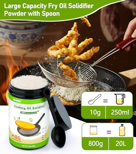 YULOFMVE Cooking Oil Solidifier Powder, Solidifies Up to 80 Cups from Mess, 100% Plant-Based Used Oil Solidifying Powder, Grease Hardener Disposal for Kitchen - Image 5