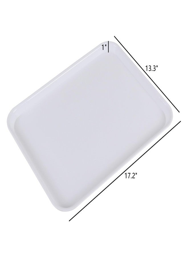 Kiddream 12 Pack Plastic Fast Food Serving Trays, White Cafeteria Food Serving Tray - Image 4
