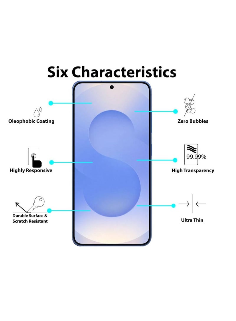 MIGOFAST Screen protector compatible with Samsung Galaxy S25 Screen Protector Tempered Glass HD Full Coverage Easy InstallationTouch Sensitive Anti Shatter - Image 2