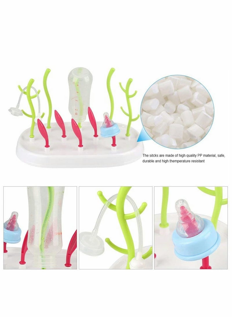 Excefore Baby Bottle Dryer Rack, Feeding Bottles Pacifier Cup Holder, Plastic Bottle Dryer Newborn Baby Feeding Bottle Cleaning Drainer Holder Cleaning Drying Safe for Bottles, Teats, Cups, Pump Parts, 1 Pcs - Image 5