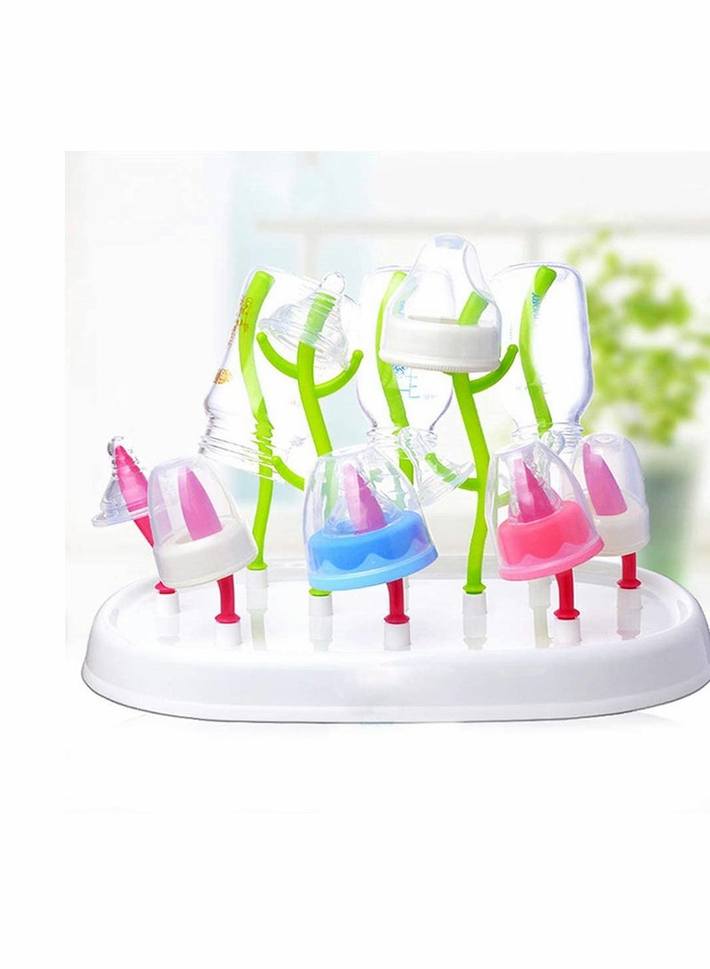 Excefore Baby Bottle Dryer Rack, Feeding Bottles Pacifier Cup Holder, Plastic Bottle Dryer Newborn Baby Feeding Bottle Cleaning Drainer Holder Cleaning Drying Safe for Bottles, Teats, Cups, Pump Parts, 1 Pcs - Image 2