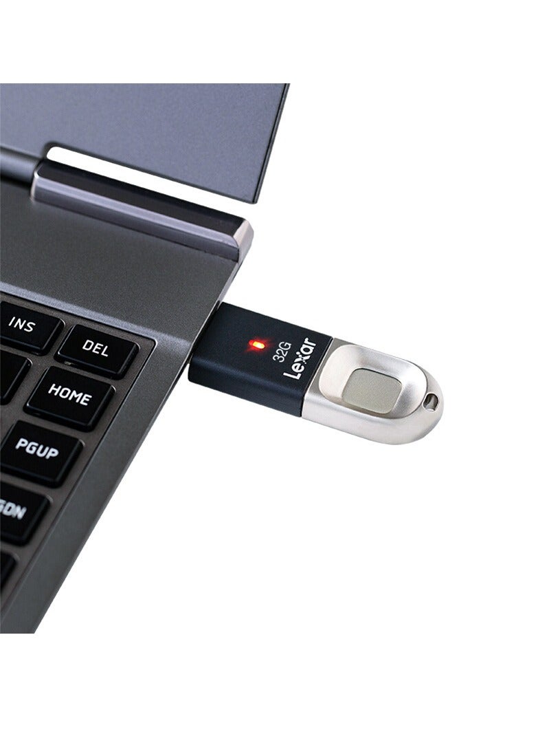 Lexar F35 USB Flash Drive, 64GB Lexar Metal Fingerprint Encrypted USB Flash Drive, Ultra-fast Recognition Durable Material U Drive, (64GB)  - Image 2