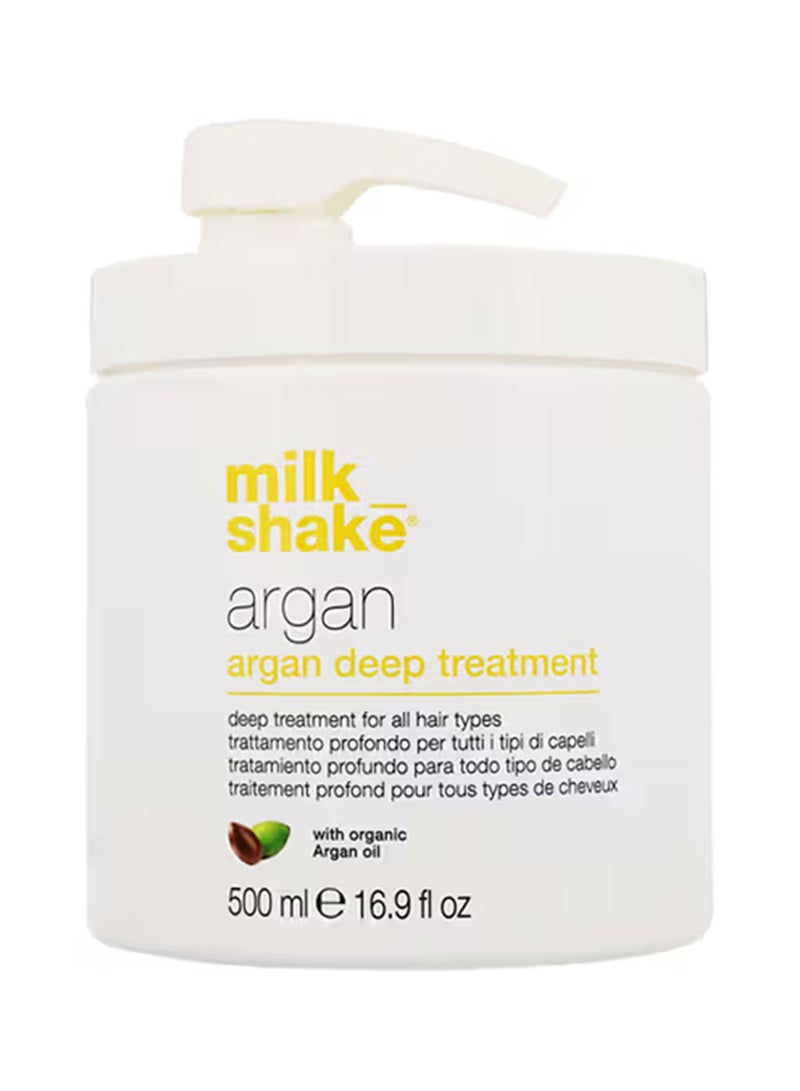 Milk Shake قناع علاج عميق بالأركان – علاج مغذي للشعر بزيت الأركان العضوي وبروتينات القمح – قناع للشعر مضاد للتجاعيد، مرطب وآمن للألوان للشعر الناعم واللامع وسهل التصفيف، 500 مل - Image 1