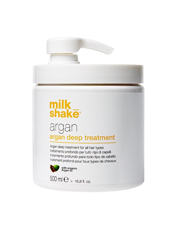 Milk Shake Argan Deep Treatment Mask – Nourishing Hair Treatment with Organic Argan Oil & Wheat Proteins – Anti-Frizz, Hydrating & Color-Safe Hair Mask for Soft, Shiny, Manageable Hair, 500ml - Image 1