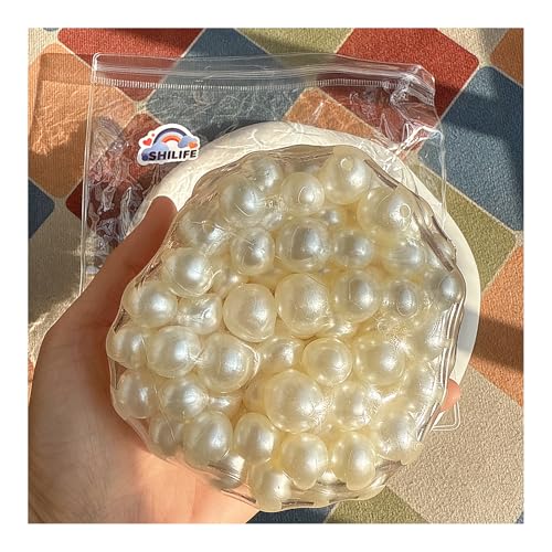 SHILIFE Taba SquishyStress BallKawaii Squishies PVC ToysStress Relieving Fur Ball OPP Packaging GiftsSquishy Fidget Toys for AnxietyRelaxationPerfect Desk Accessory for Adults Pearl Color - Image 1
