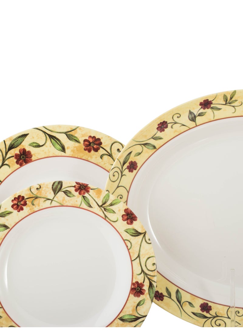 دانيا طقم سفرة ميلامين بنقشة ورد جوري 32 قطعة - Image 2