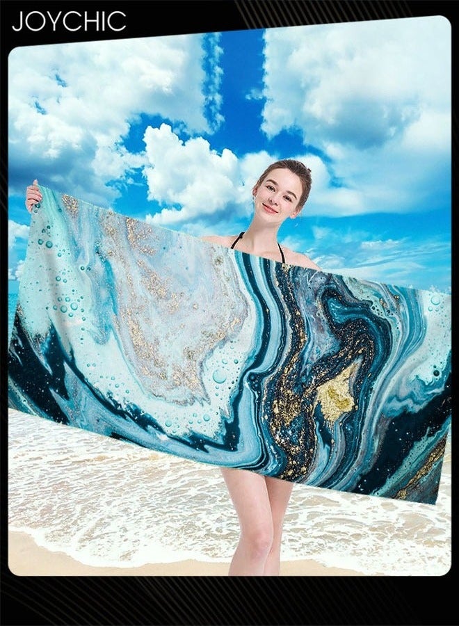 Joychic منشفة شاطئ خفيفة الوزن من الألياف الدقيقة 140*70 سم منشفة سريعة الجفاف للسباحين مقاومة للرمال منشفة ماصة للسفر والسباحة واليوغا - Image 1