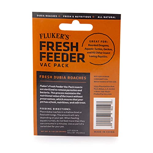 Fluker's Fresh Feeder Vac Pack Dubia Roaches, All Natural and Preservative Free, Great for Insect Eating Reptiles, Birds, or Small Animals, 0.7 oz - Image 2