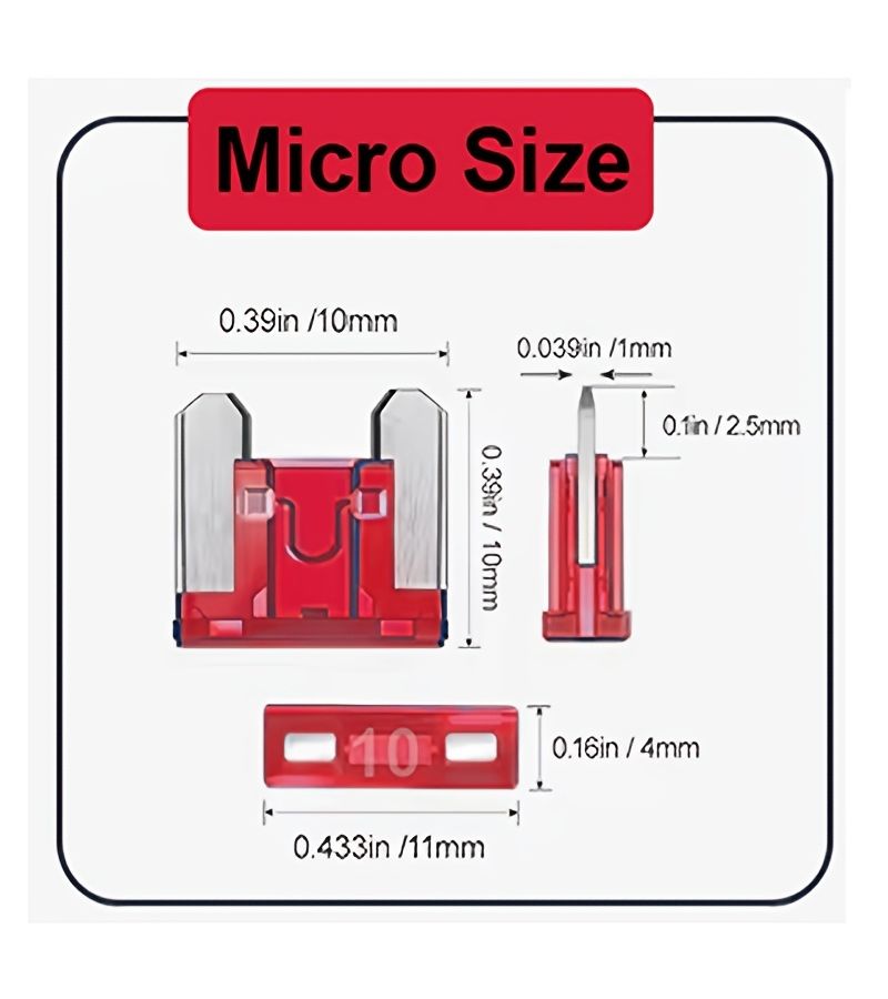 طقم صيانة فيوزات سيارة شامل: 280 قطعة من الفيوزات الدقيقة المصغرة (Micro Mini) وأدوات سحبها، من النوع الشحاذي القياسي الصغير، مخصصة للحماية الآمنة للدوائر الكهربائية في السيارات الصغيرة، تتراوح سعتها بين 2 أمبير و40 أمبير. - Image 2