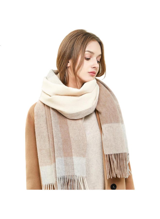 JIUMU Pure Wool Scarf For Women, Autumn And Winter Shawl, Ladies' Warm Neck Wrap, Birthday And New Year Gift For Women, Gift Box Packaging - Image 2