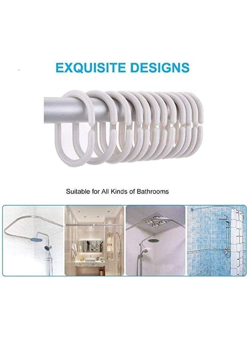 4-piece waterproof and mould-resistant shower curtain set 180*180cm with simple water drop pattern, 3D print bathroom divider curtain with 12 hooks for home use - Image 5