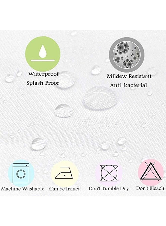 4-piece waterproof and mould-resistant shower curtain set 180*180cm with simple water drop pattern, 3D print bathroom divider curtain with 12 hooks for home use - Image 3