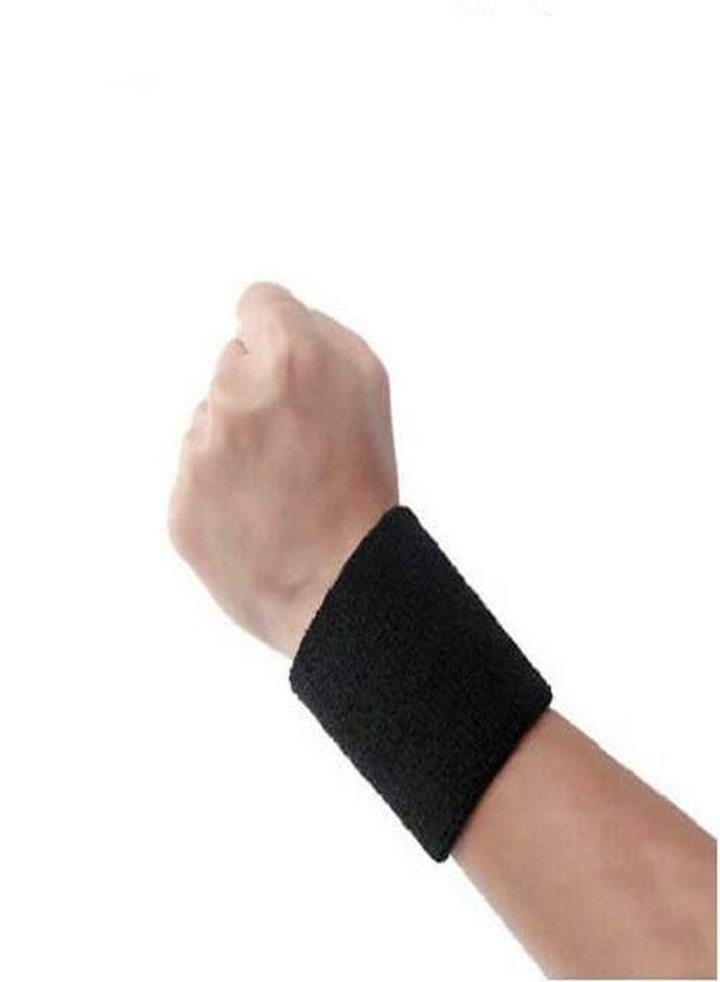 Nextage Combo of Wrist Band and Headband for Tennis, Badminton, Football, Cricket Players, Standard Size, Black. - Image 3