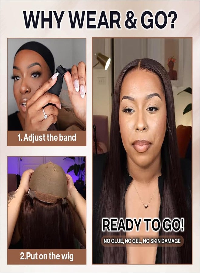 Ailwelia Wear and Go Glueless Bob Wig Human Hair 200% Density 5x5 HD Lace Closure Wigs For Black Women Glueless 5x5 Closure Wigs Human Hair Pre Plucked Bob Brown Color 18 Inch - Image 3
