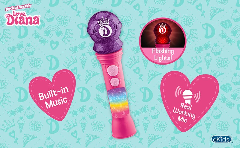 eKids Love Diana Toy Microphone for Kids, Musical Toy for Girls with Built-in Music, Kids Microphone Designed for Fans of Love Diana Toys and Gifts - Image 4