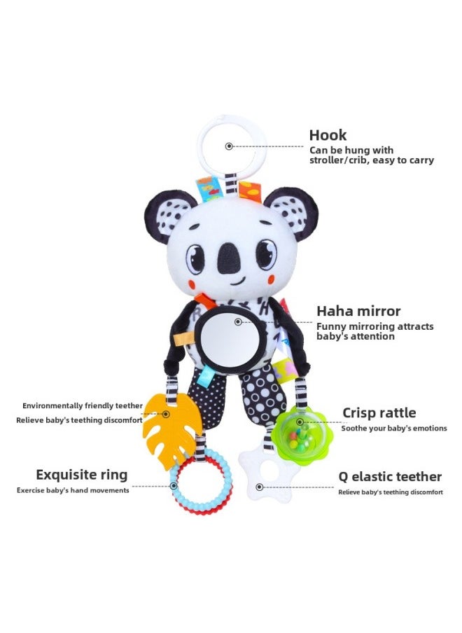 Black And White Baby Pendant Plush Panda Fox Pendant Toy With Tooth Glue Animal Car Pendant Wholesale-Color:Black And White Tooth Gum Fox Car Hanging  - Image 5