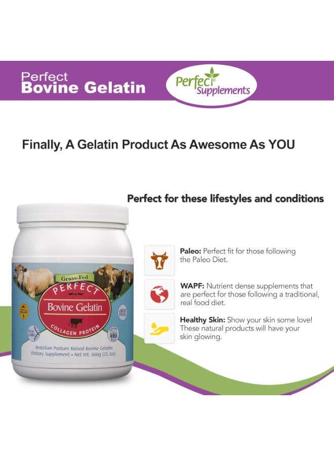 Perfect Supplements Perfect Bovine Gelatin Supports Healthy Skin & Joint Health 23.3 oz 2 months supply - Image 3
