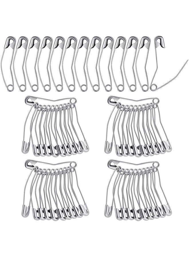 Cindeer 200 Pcs Curved Safety Pins Quilting Basting Pin Bent Safety Pins for Quick Basting Knitting and Quilting, Silver (1.5 Inch) - Image 1