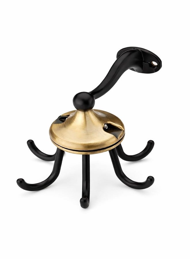 ZINZA Zinc Rotating Hook 360 Rotating Hook 6 Kitchen Hooks | Multipurpose Holder Wall Mount Hooks | Key Hanger | Hooks for Bathroom, Home Gold Finish for Home Décor (Pack of 1) - Image 1