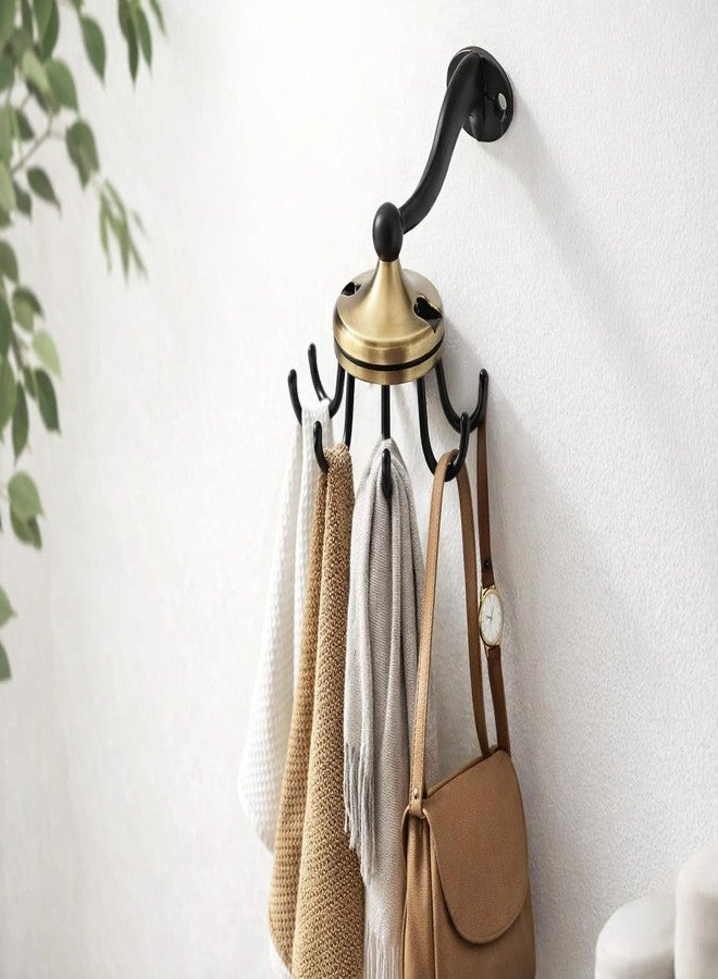 ZINZA Zinc Rotating Hook 360 Rotating Hook 6 Kitchen Hooks | Multipurpose Holder Wall Mount Hooks | Key Hanger | Hooks for Bathroom, Home Gold Finish for Home Décor (Pack of 1) - Image 3